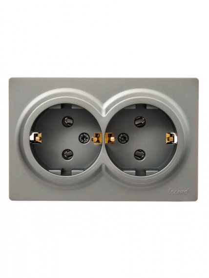 Фотография товара 'Lezard 752-3500-127B LETO Розетка двойная с/з закрытый корпус ПБТ'