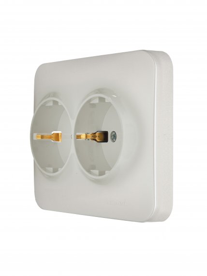 Фотография товара 'Lezard 7081-3000-127B ASTI Розетка двойная с/з ПБТ'