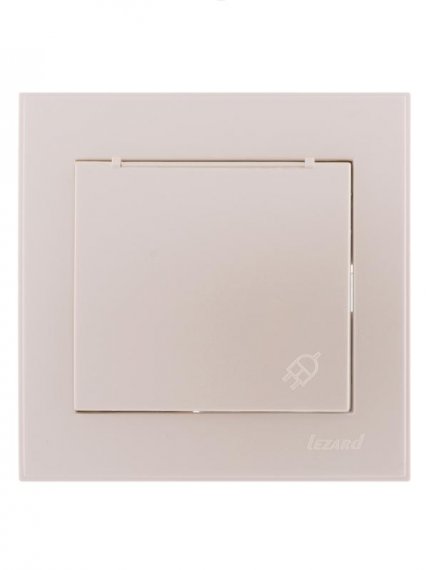 Фотография товара 'Lezard RAIN Розетка с заземлением с крышкой керамика, 703-3030-123'