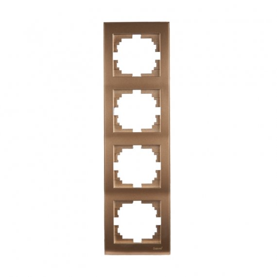 Фотография товара 'Lezard 703-3131-154 RAIN Рамка 4-ая верт. с вст. цв. бронза матовый'