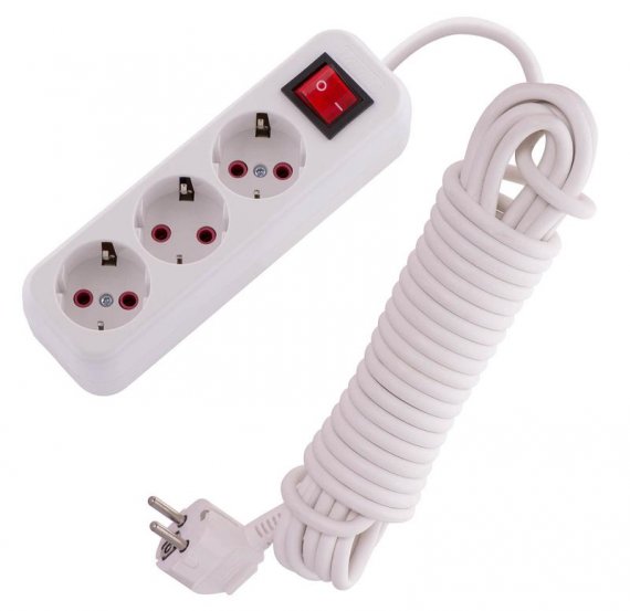 Фотография товара 'Lezard LILA Удлинитель с заземлением 3 входа 7 метров с выключателем, 720-0307-302'