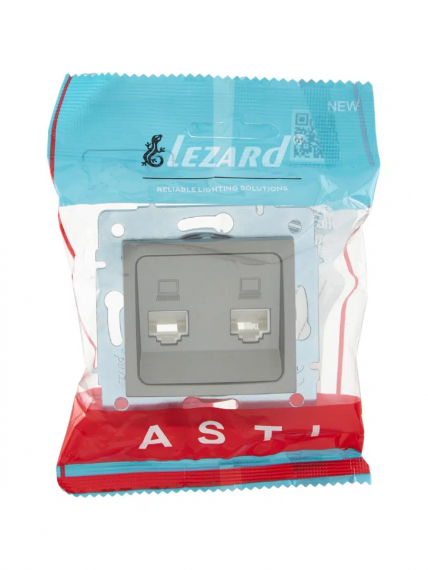 Фотография товара 'Lezard 7081-3535-141 ASTI Розетка компьютерная двойная'