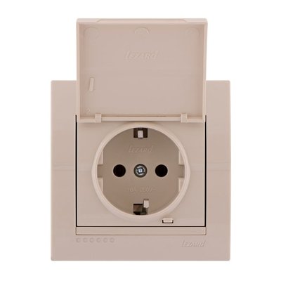 Фотография товара 'Lezard DERIY Розетка с заземлением и крышкой, 702-0303-123'