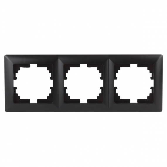 Фотография товара 'Lezard 703-4242-148 RAIN Рамка 3-ая гориз. с вст. цв. черный бархат'