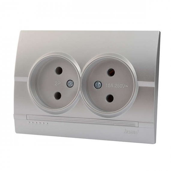 Фотография товара 'Lezard DERIY Розетка двойная без заземления, 702-2828-128B'