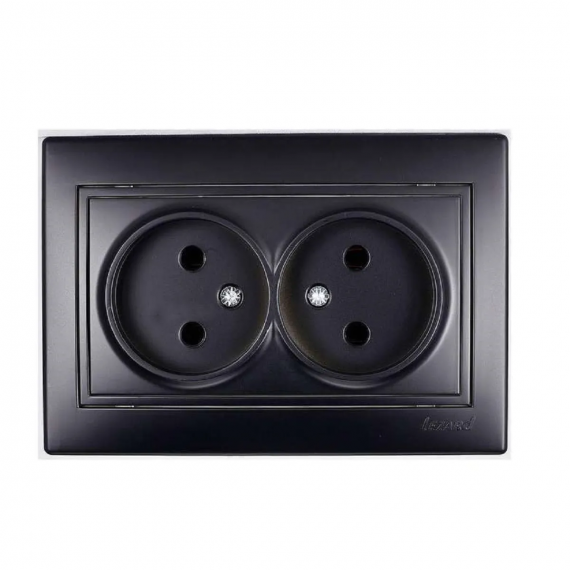 Фотография товара 'Lezard 701-4242-128B MIRA Розетка двойная б/з бакалит'