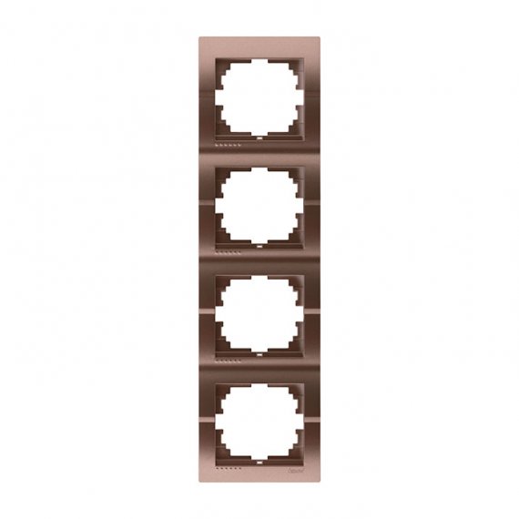 Фотография товара 'Lezard 702-3200-154 DERIY Рамка 4-ая вертикальная коричневая металлик'