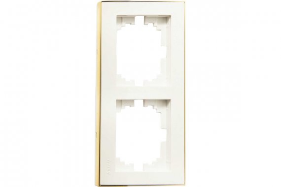 Фотография товара 'Lezard 703-0326-152 RAIN Рамка 2-ая верт. с вст. цв. бежевый + золото'