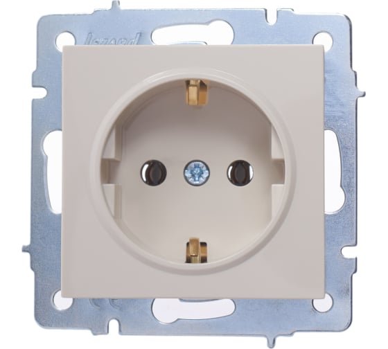 Фотография товара 'Lezard VESNA Розетка с заземлением ПБТ, 742-0388-122B'