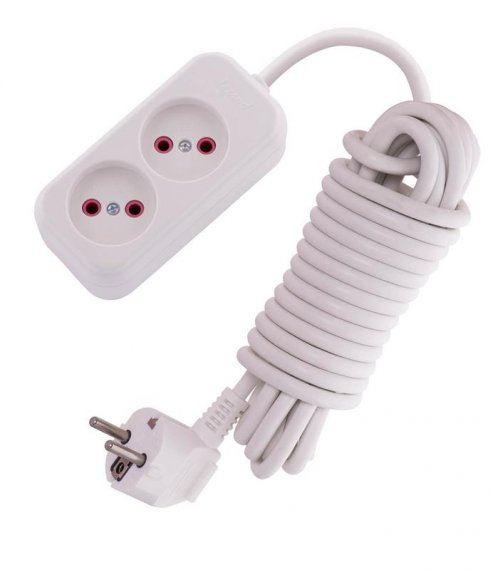 Фотография товара 'Lezard LILA Удлинитель без заземления 2 входа 5 метров, 720-0205-203'