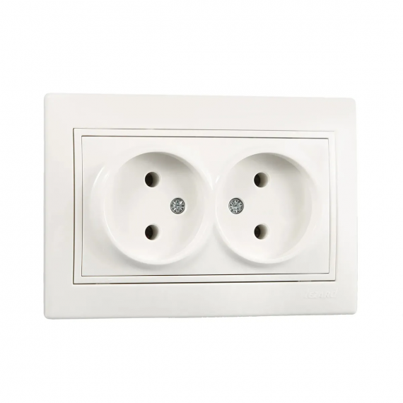 Фотография товара 'Lezard 701-0202-128B MIRA Розетка двойная б/з ПБТ'