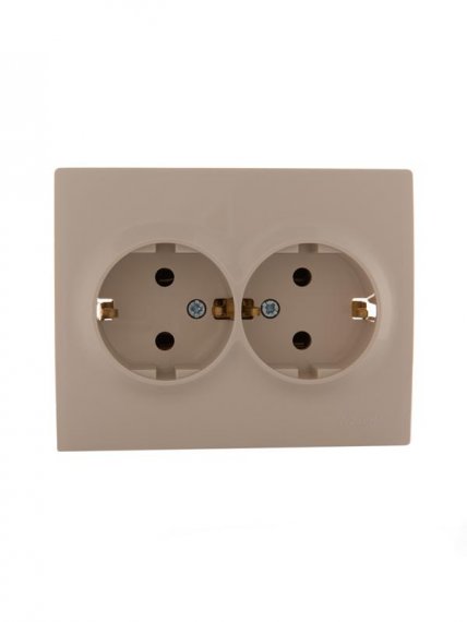 Фотография товара 'Lezard KARINA Розетка двойная с заземлением керамика, 707-0300-127'