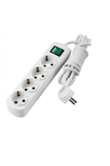 Фотография товара 'Lezard LETITIA Удлинитель с заземлением 4 входа 3 метра с выключателем, 721-0403-402'