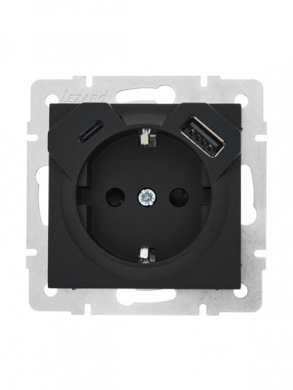 Фотография товара 'Lezard 742-4288-181TC VESNA Розетка с/з TC+USB разъём'