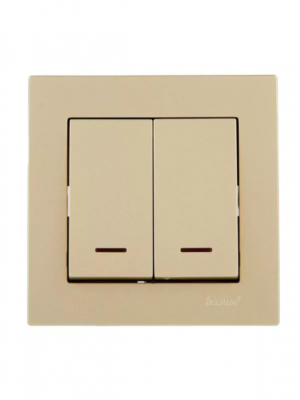 Фотография товара 'Lezard 742-3688-112 VESNA Выключатель двойной с подсветкой'