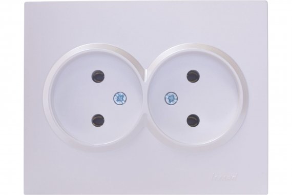 Фотография товара 'Lezard VESNA Розетка двойная без заземления ПБТ, 742-3000-128B'