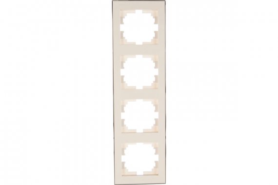 Фотография товара 'Lezard 703-0225-154 RAIN Рамка 4-ая вертикальная б/вст белая с бок. вст. хром'