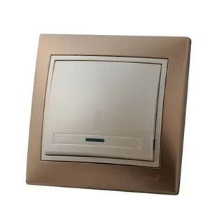 Фотография товара 'Lezard 702-3130-114 DERIY Выключатель проход. с подсветкой светло-коричневый и жемчужно-белый'