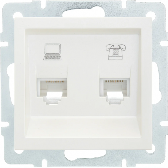 Фотография товара 'Lezard 742-4388-143 VESNA Розетка компьютер+телефон'