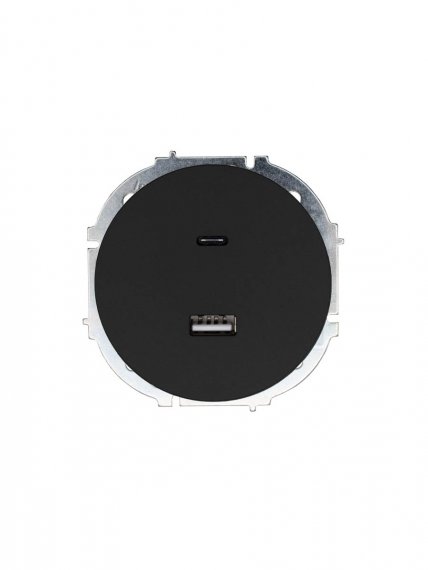 Фотография товара 'Lezard 743-4288-192TC OSEN Розетка TC+ USB разъем чёрный бархат'