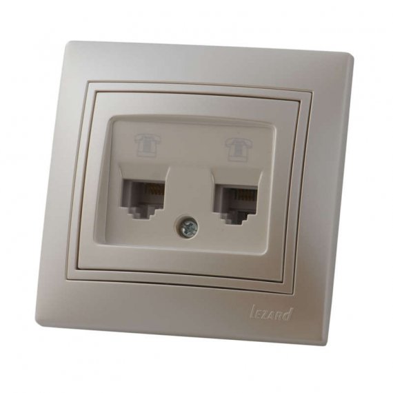 Фотография товара 'Lezard MIRA Розетка телефонная двойная евро, 701-3030-138'