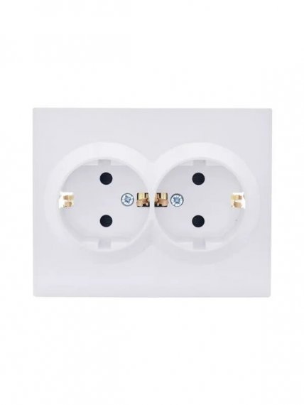 Фотография товара 'Lezard 742-4300-178B VESNA Розетка двойная с защитой от детей ПБТ'