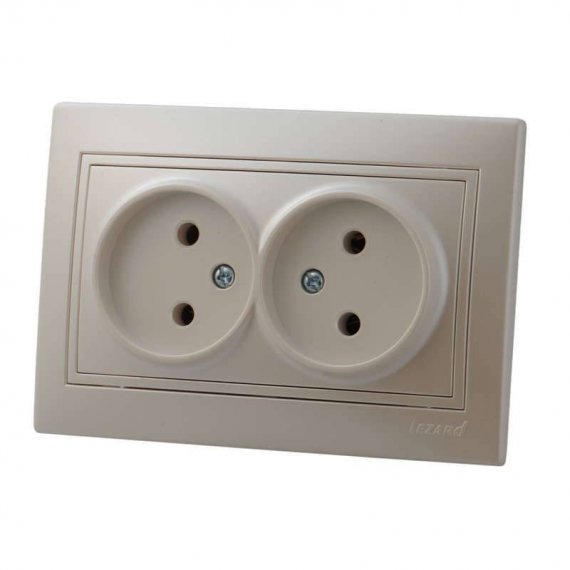 Фотография товара 'Lezard MIRA Розетка двойная без заземления керамика, 701-3030-128'