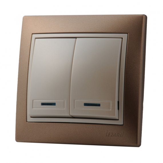 Фотография товара 'Lezard 701-3130-112 MIRA Выключатель двойной с подсв.'