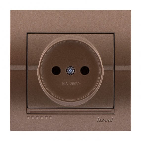 Фотография товара 'Lezard 702-3131-121 DERIY Розетка б/з керамика светло-коричневая металлик'