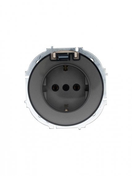 Фотография товара 'Lezard 743-3788-123B OSEN Розетка с/з с крышкой ПБТ титан'