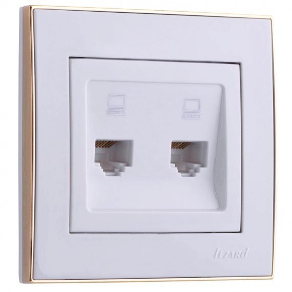 Фотография товара 'Lezard RAIN Розетка компьютерная двойная, 703-0226-141'