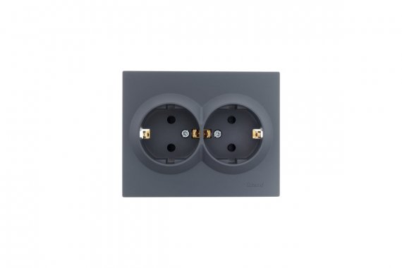 Фотография товара 'Lezard 742-3400-178B VESNA Розетка двойная с защитой от детей ПБТ'