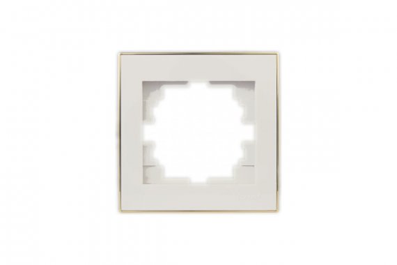 Фотография товара 'Lezard 703-0326-146 RAIN Рамка 1-ая гориз. с вст. цв. бежевый + золото'