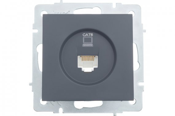 Фотография товара 'Lezard 742-3488-140 VESNA Розетка компьютерная графит 140'