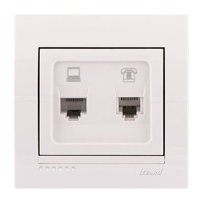 Фотография товара 'Lezard DERIY Розетка компьютер+телефон, 702-0202-143'