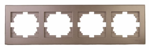 Фотография товара 'Lezard 703-3126-149 RAIN Рамка 4-ая гориз. с вст. цв. бронза матовый + золото'