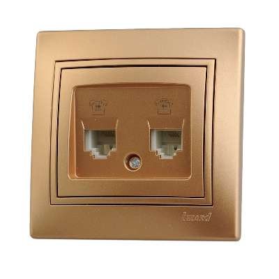 Фотография товара 'Lezard MIRA Розетка телефонная двойная евро, 701-1313-138'