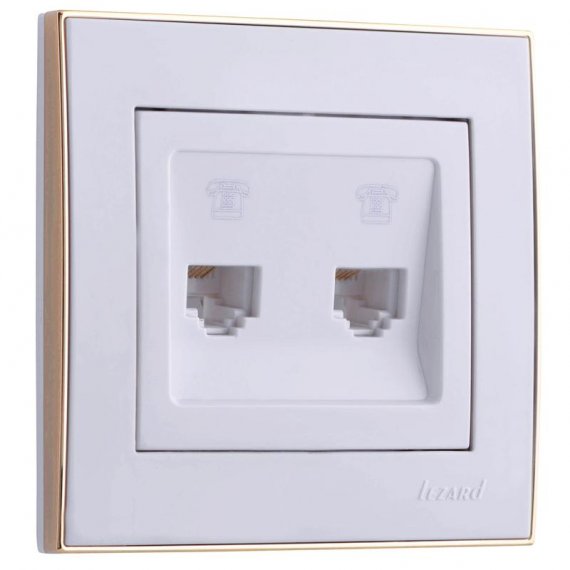 Фотография товара 'Lezard RAIN Розетка телефонная двойная евро, 703-0226-138'