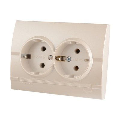 Фотография товара 'Lezard DERIY Розетка двойная с заземлением, 702-3030-127B'
