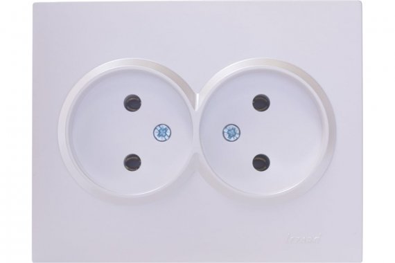 Фотография товара 'Lezard 742-3000-128 VESNA Розетка двойная б/з керамика'