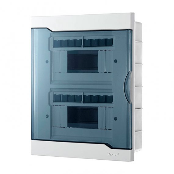 Фотография товара 'Lezard 730-1000-016 NEW Бокс с прозрачной крышкой ЩРВ-П-16 для внутр.уст.16-х модульных устройств'