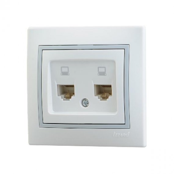 Фотография товара 'Lezard MIRA Розетка компьютерная двойная, 701-0215-141'