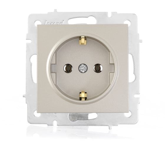 Фотография товара 'Lezard VESNA Розетка с заземлением ПБТ, 742-3788-122B'