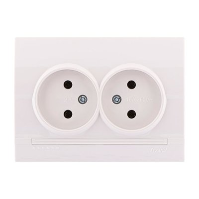 Фотография товара 'Lezard DERIY Розетка двойная без заземления, 702-0202-128'