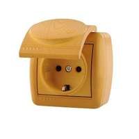 Фотография товара 'Lezard NATA Розетка с заземлением с крышкой керамика, 710-0700-123'