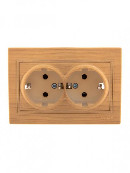 Фотография товара 'Lezard MIRA Розетка двойная с заземлением керамика, 701-4747-127'