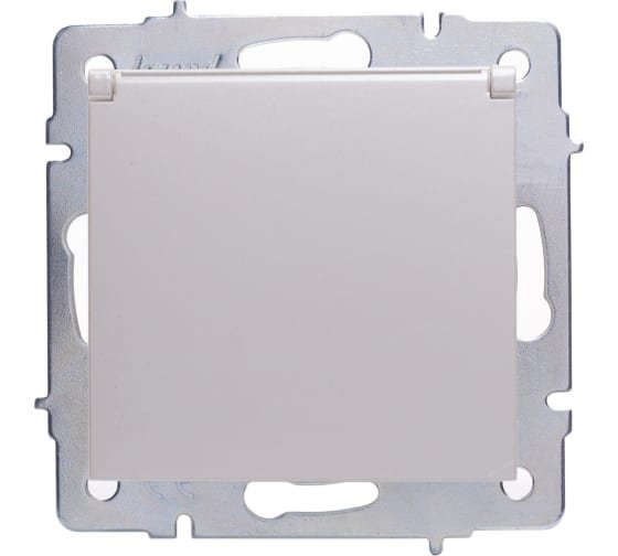 Фотография товара 'Lezard VESNA Розетка с заземлением с крышкой ПБТ, 742-3088-123B'