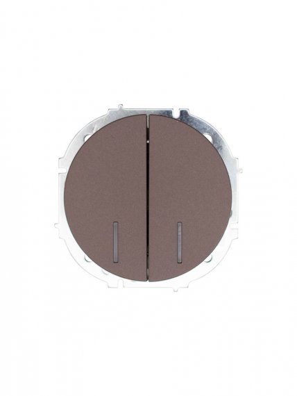 Фотография товара 'Lezard 743-7388-112 OSEN Выключатель двойной с подсветкой шоколад'