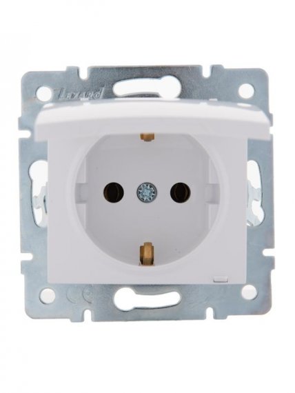 Фотография товара 'Lezard KARINA Розетка с заземлением с крышкой керамика, 707-0288-123'