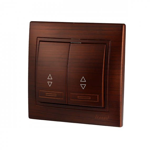 Фотография товара 'Lezard 701-0505-106 MIRA Выключатель проходной двойной махагон'